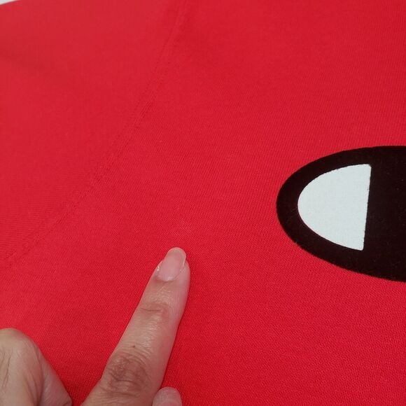 Champion Shirt Mens Extra Large Short Sleeve Pullover Cotton Red Crew Neck Long - Picture 7 of 14